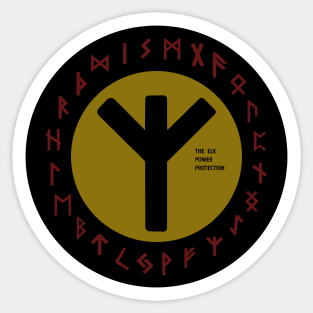 Yellow Elhaz Futhark Rune Symbol Sticker